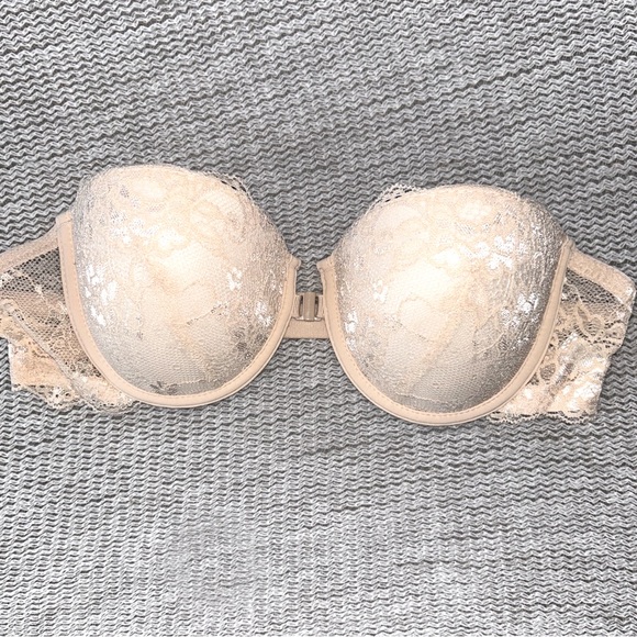 Nude French Strapless Lace Push-Up Bra - Picture 5 of 8